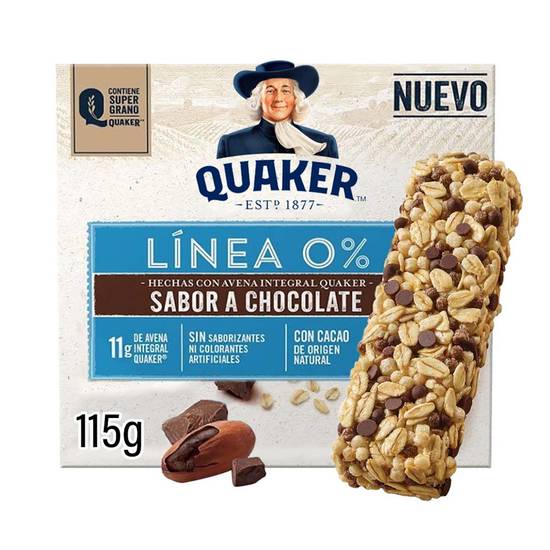Quaker barras de avena sabor chocolate (caja 115 g)