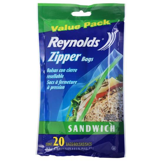 Reynolds Bolsas Con Cierre Sandwich 20 Pz