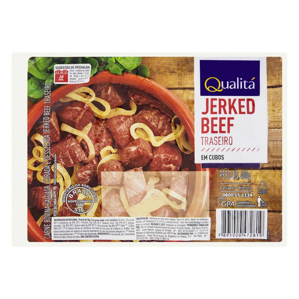 Qualitá jerked beef traseiro (400g)