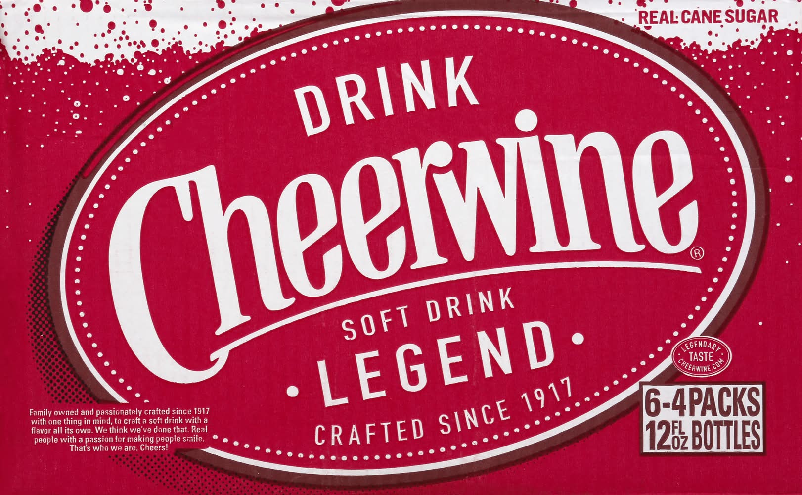 Cheerwine Real Cane Sugar Soft Drink, Cherry (24 x 12 fl oz)