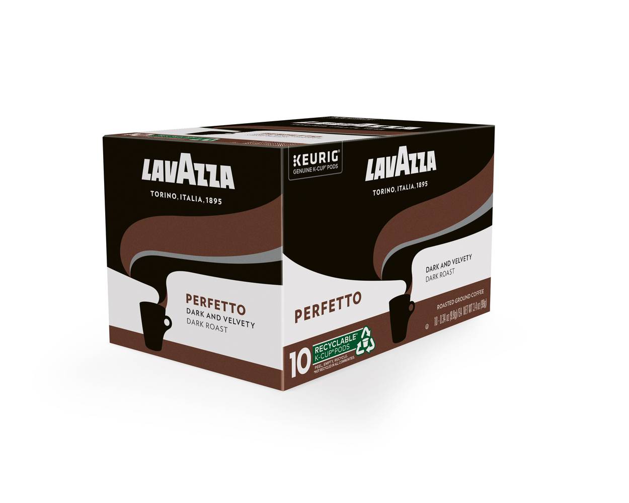 Lavazza Coffee K-Cup Pods, Perfetto Dark Roast, 10 Ct, 3.4 Oz