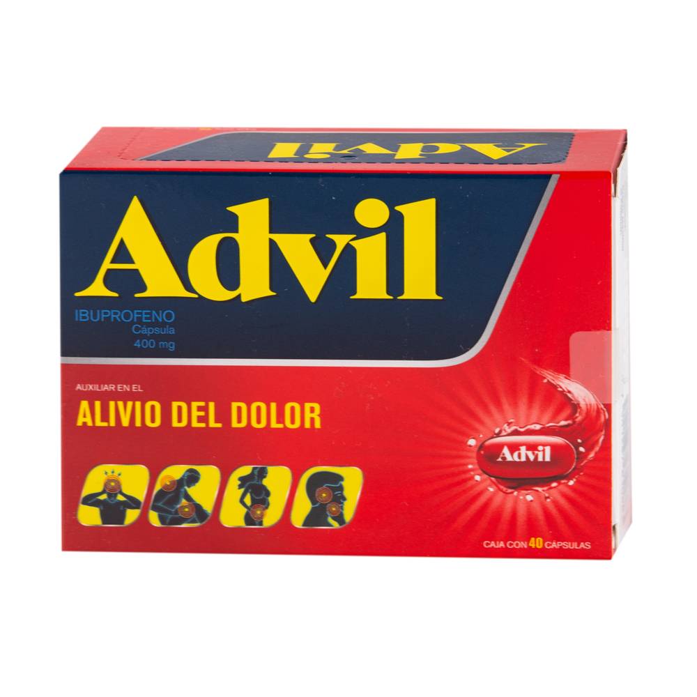 Advil ibuprofeno cápsulas 400 mg (40 piezas)