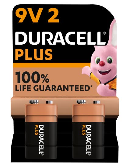 Duracell Plus Batteries 9v (2 pack)