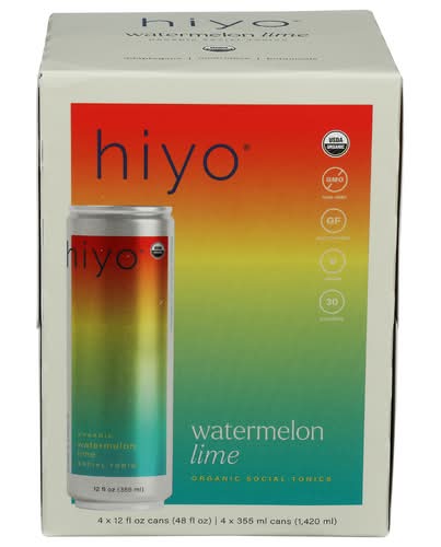 Hiyo Organic Watermelon Lime Functional Seltzer 4 Pack