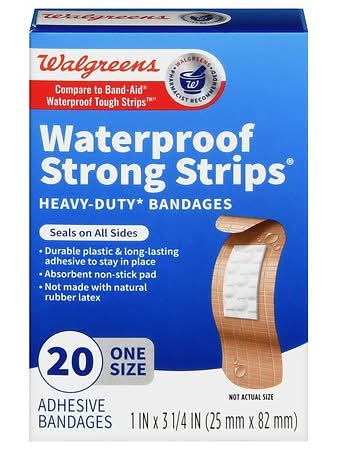 Walgreens Waterproof Strong Strips Bandages, 1 in x 3 1/4 in (20 ct)