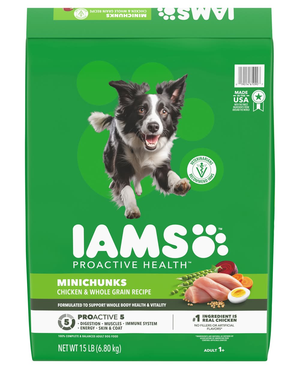 Iams Proactive Health Minichunks Dry Dog Food, Chicken, Adult (15 lbs)