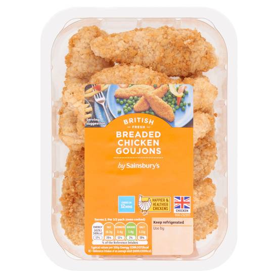 Sainsbury's Breaded Fresh British Chicken Goujons 270g