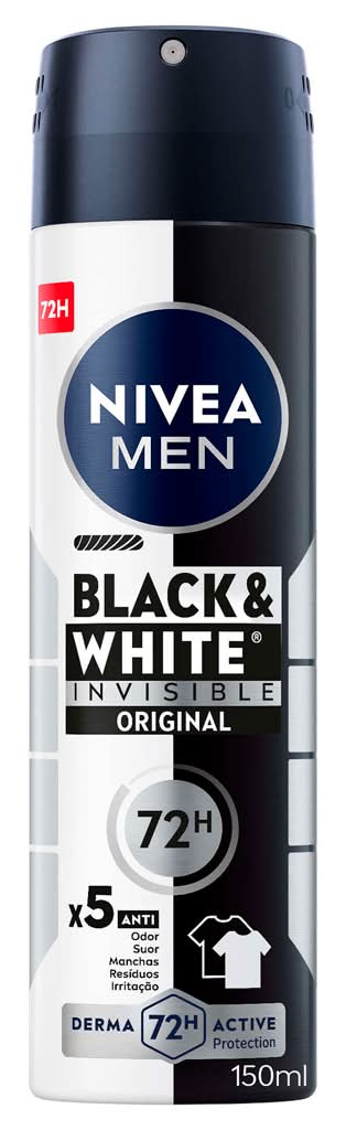 Nivea Men - Desodorizante spray black & white men, 150 ml