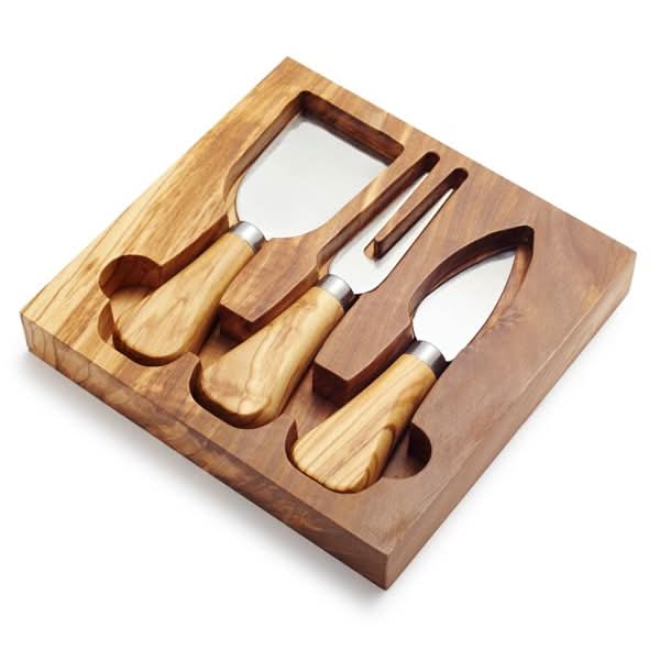 Sur La Table Olivewood Cheese Knife Set Tan