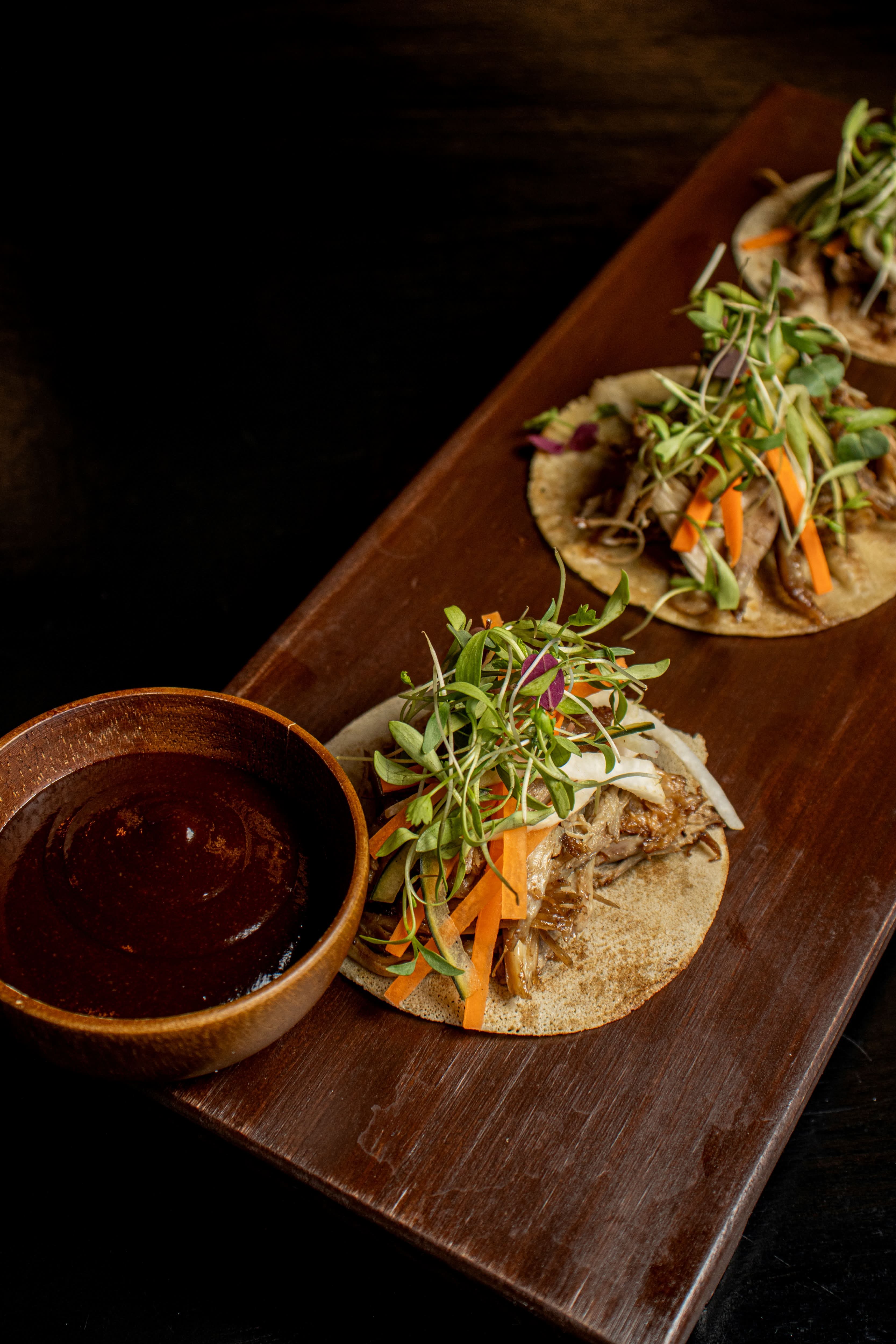 Tacos de Pato Cantonés