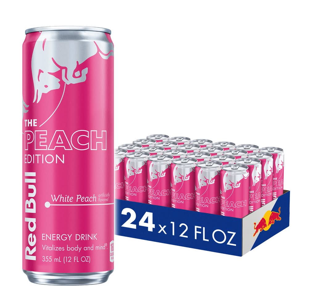 Red Bull The Summer Edition Energy Drink, White Peach (24 x 12 fl oz)