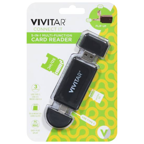 Vivitar 5-in-1 Multi Function Connect It Card Reader