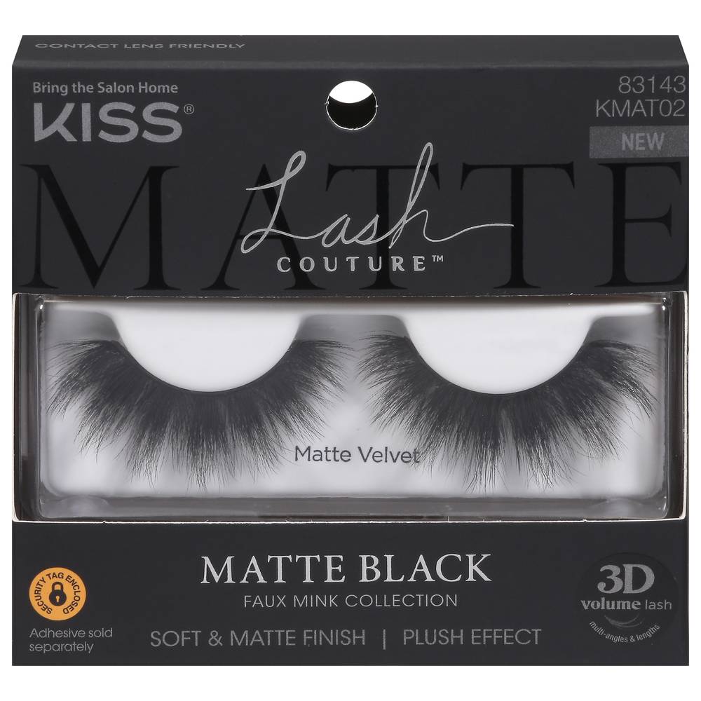 KISS Lash Couture Matte Velvet Lashes, Black (1.6 oz)