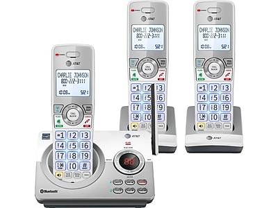 AT&T Connect To Cell Cordless Telephone, White-Silver (3 ct)