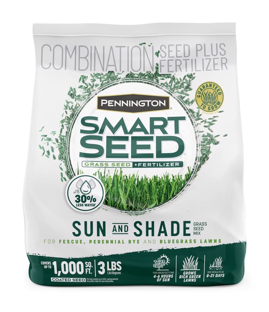 Pennington Smart Seed Mixed Sun Or Shade Grass Seed And Fertilizer 3 Lb