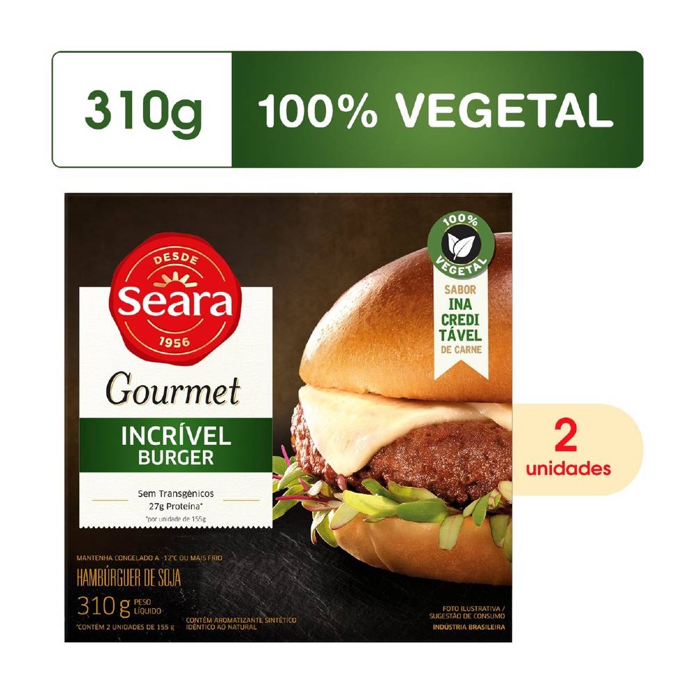 Seara · Hambúrguer de soja gourmet 100% vegetal (2 un)