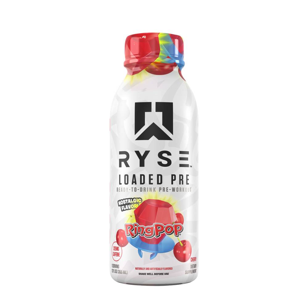 Ryse Ring Pop Ready To Drink Pre Workout, Cherry (12 fl oz)