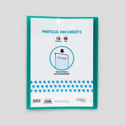 Monoprix - Protège-documents avec 40 pochettes, 80 vues (78g)