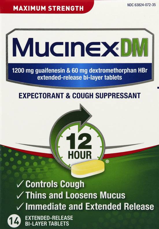 Mucinex Expectorant & Cough Suppressant Tablets (14 ct)