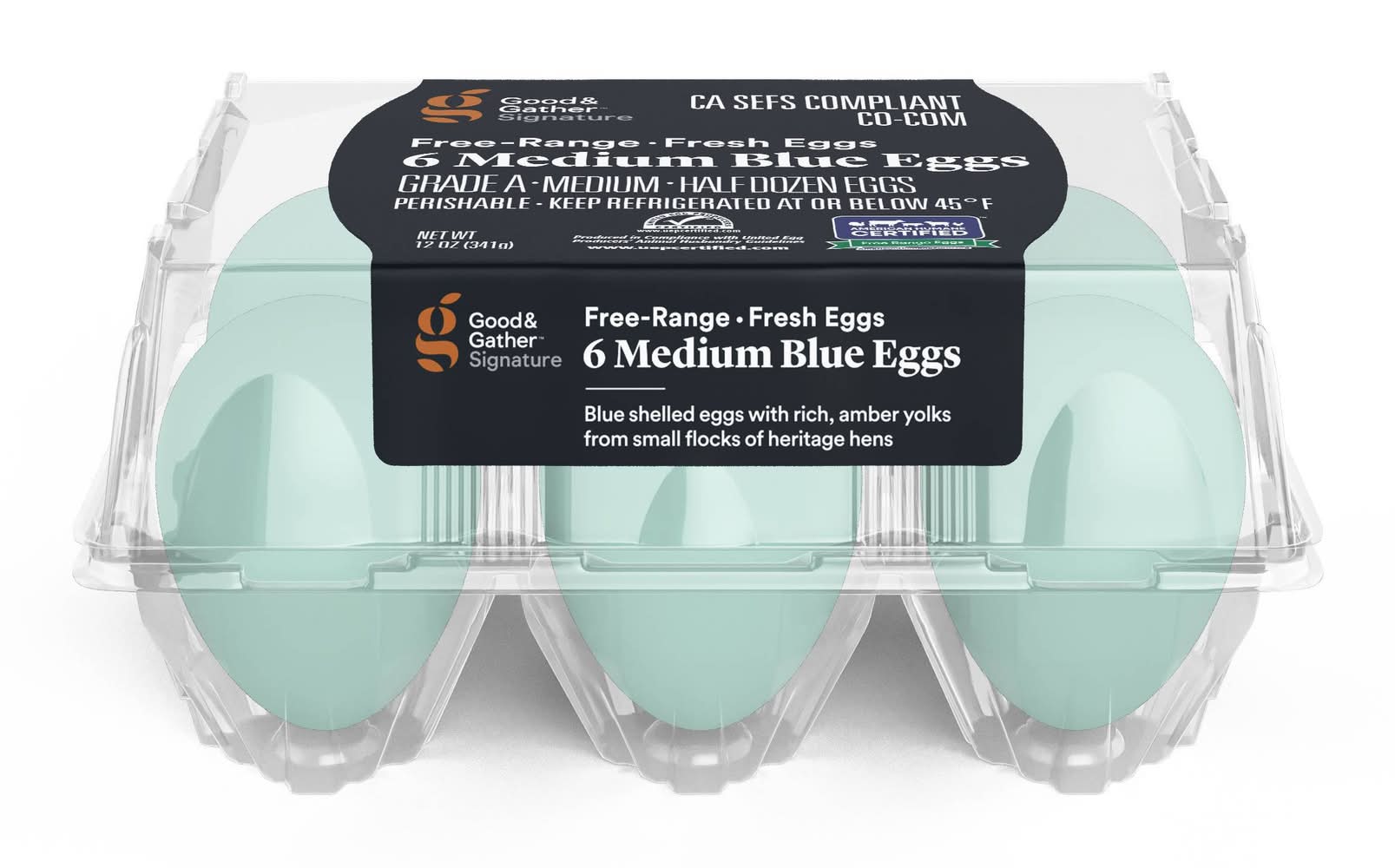 Good & Gather Signature Free Range Eggs, Medium, Blue (6 ct)