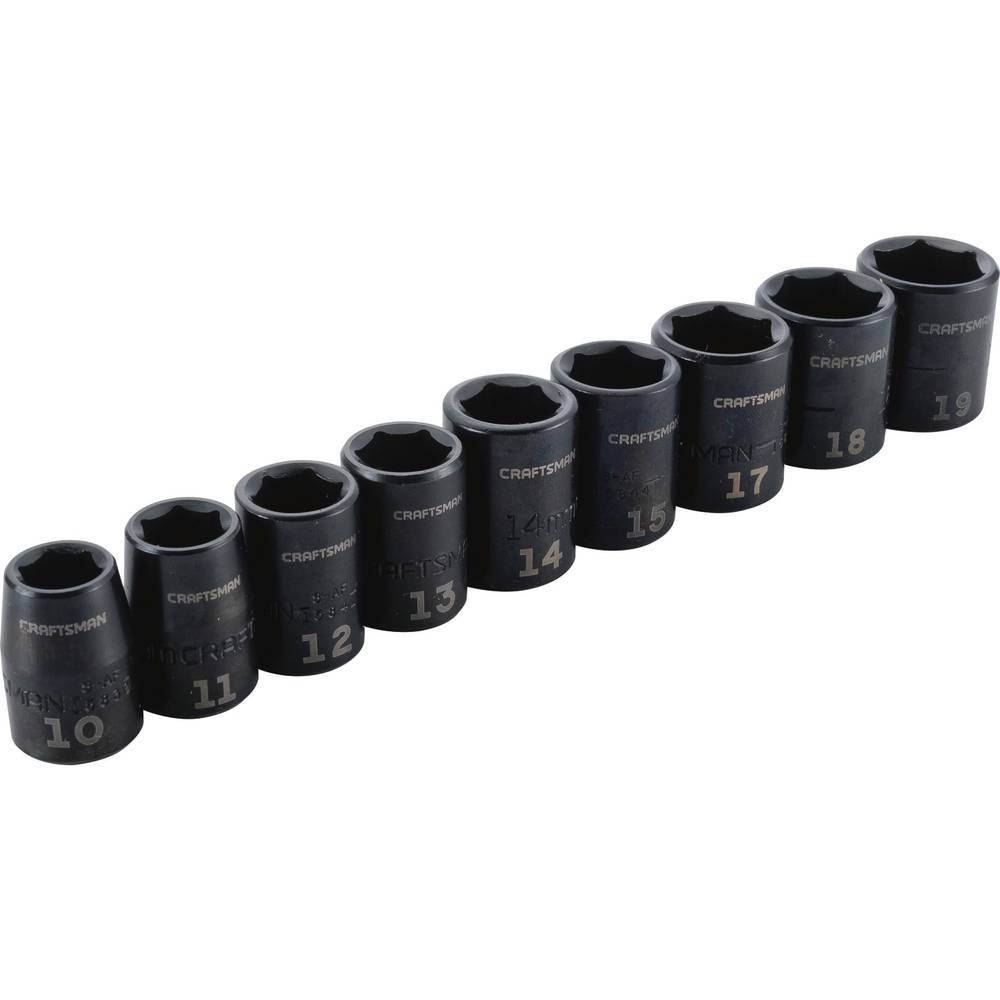 CRAFTSMAN 9-Piece Metric 3/8-in Drive Set 6-point Impact Socket Set | CMMT15881