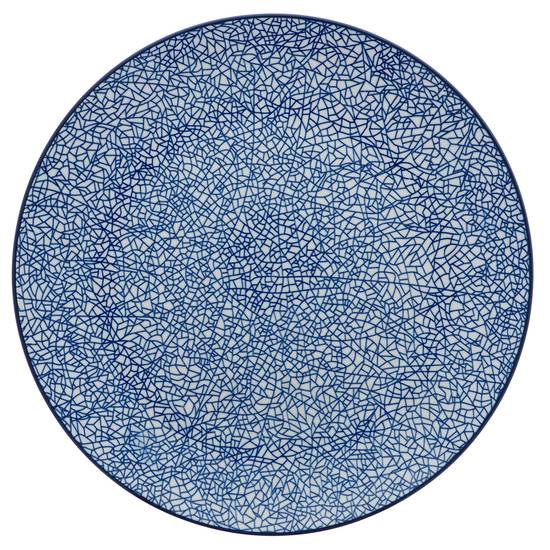 # Assiette de céramique avec design bleu (10.5 po)