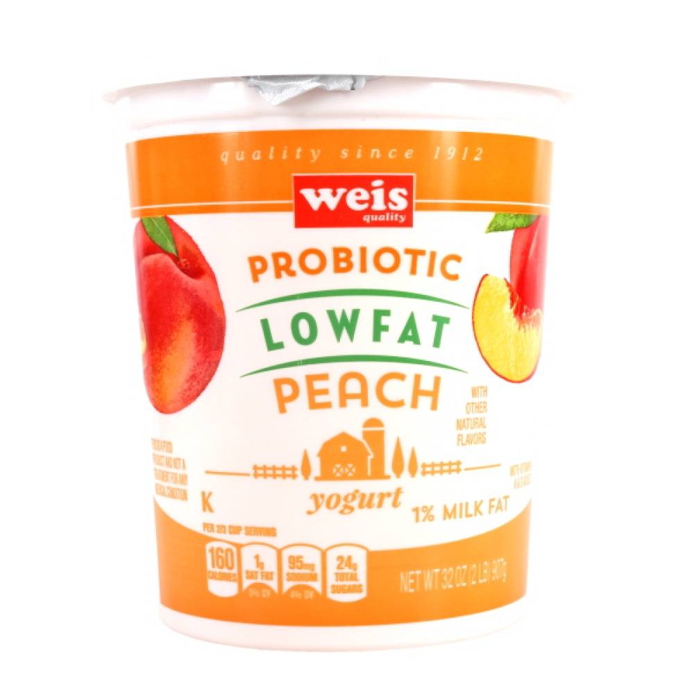 Weis Quality Lowfat Probiotic Yogurt, Peach (2 lbs)