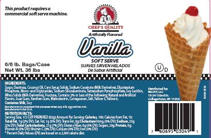 Chef's Quality - Soft Serve Vanilla Dessert Mix - 6 lbs (Case of 6)