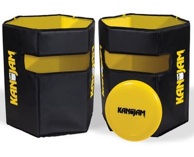 Kan Jam Travel Foldable Outdoor Disc Toss Game Set, Black-Yellow (4 ct)