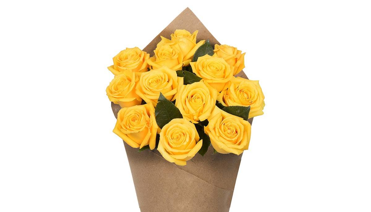 Dozen Rose Bunch -Yellow