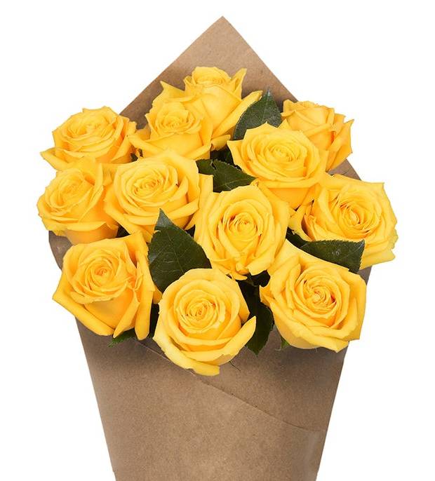 Dozen Rose Bunch -Yellow