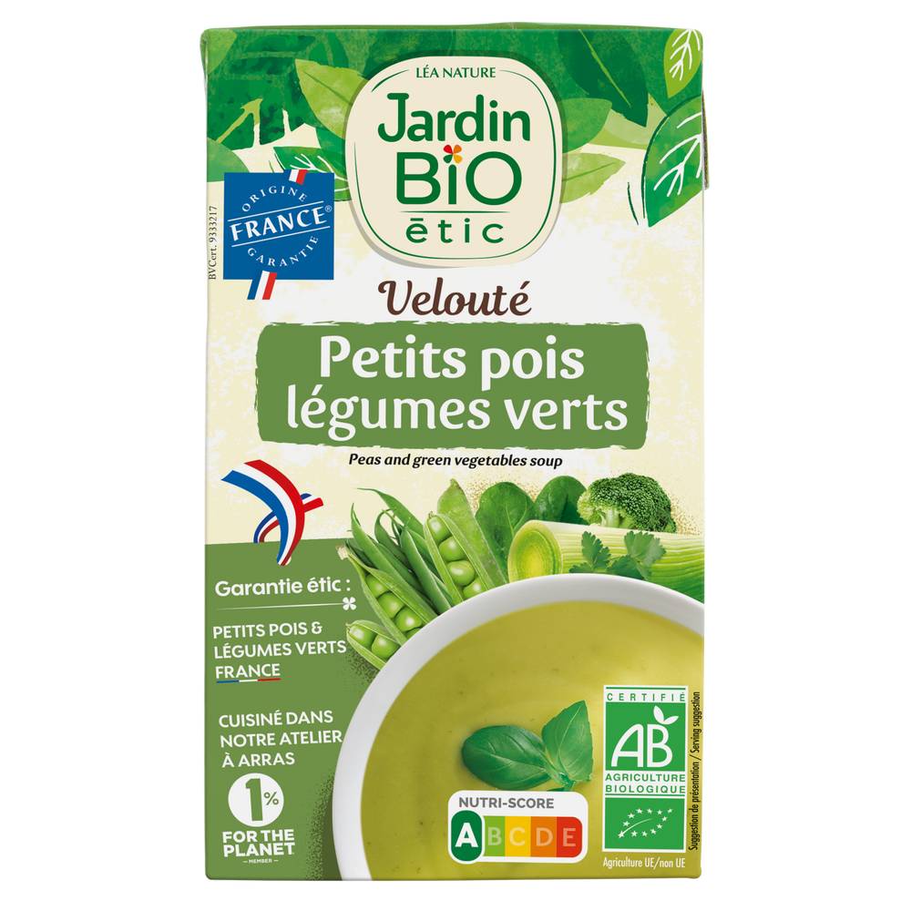 Jardin BiO étic - Velouté petits pois legumes verts bio (1L)