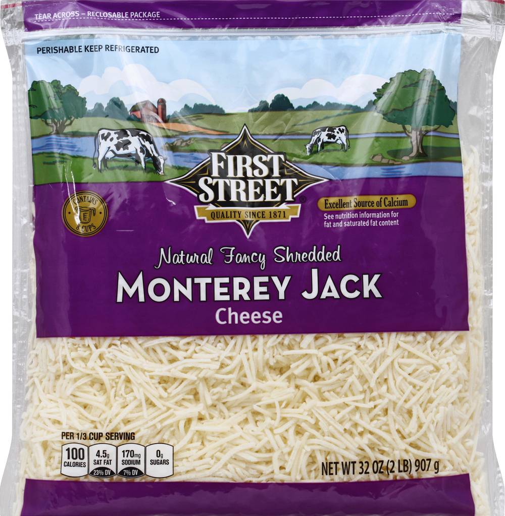 First Street Shredded Monterey Jack Cheese (32 oz)