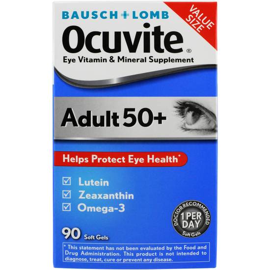 Ocuvite  Eye Vitamin & Mineral Supplement Adult 50+, 90CT