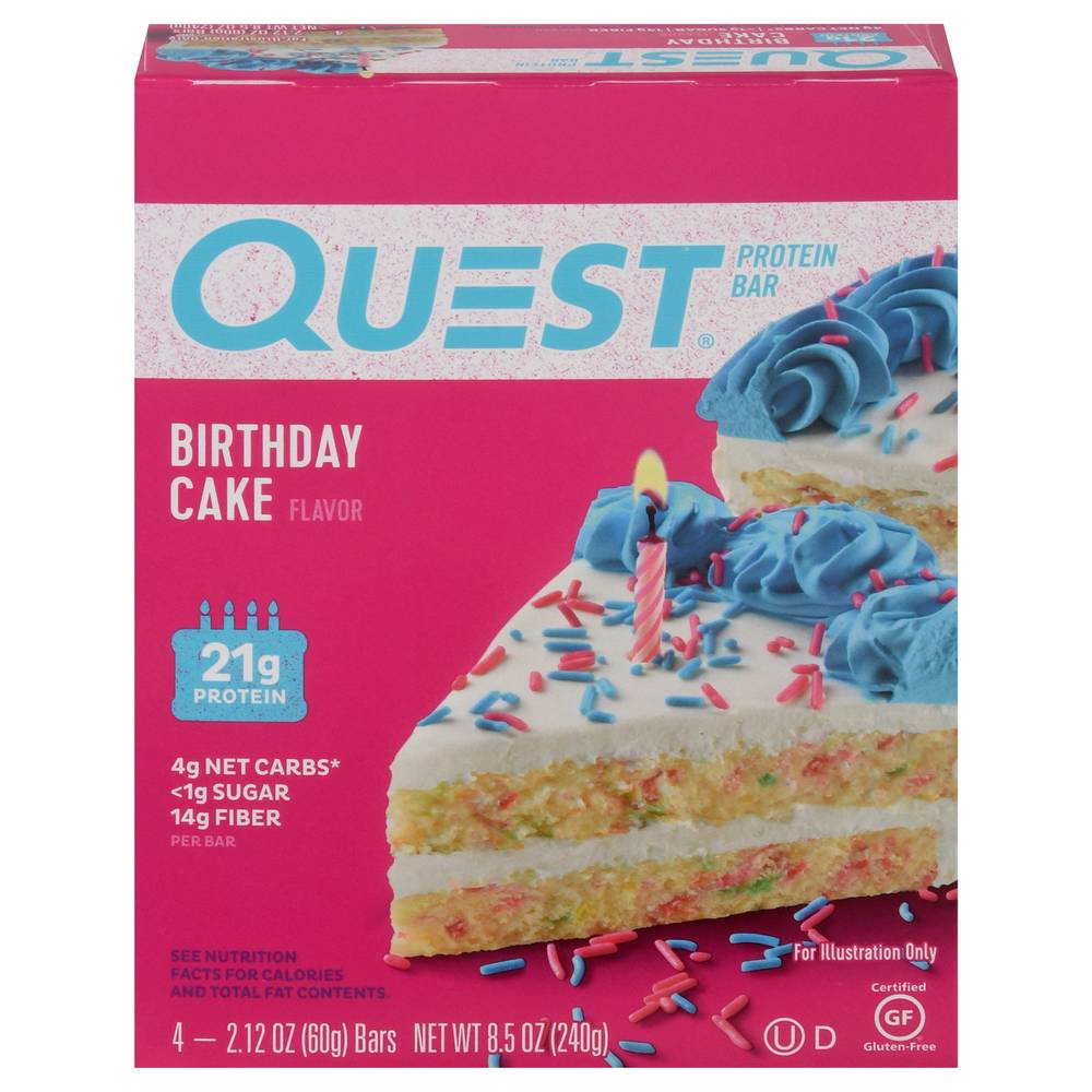 Quest Birthday Cake Flavor Protein Bar, 4 ct (8.5 oz)