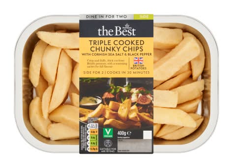 Morrisons The Best Triple Cooked Chunky Chips With Cornish Sea Salt & Black Pepper (400g)