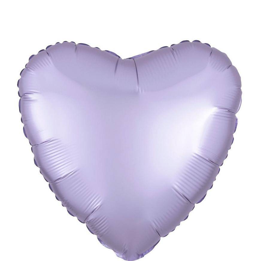 Uninflated 17in Lavender Satin Heart Balloon