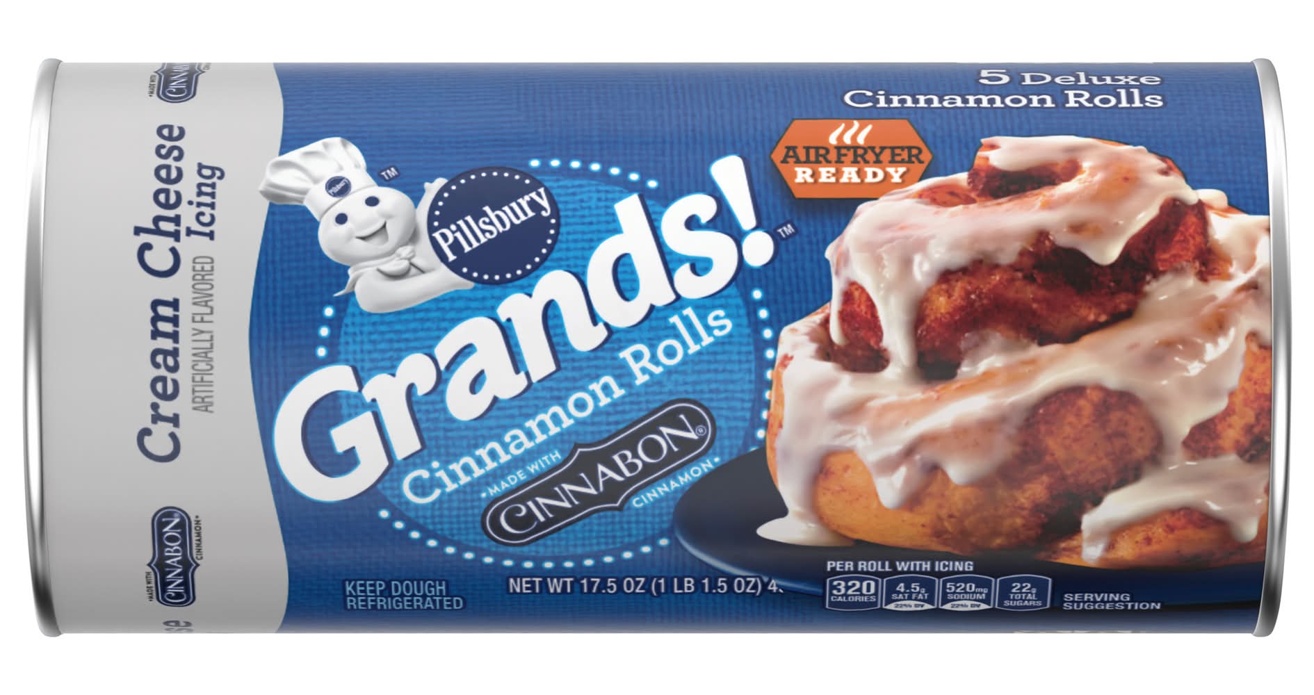 Pillsbury Deluxe Cream Cheese Icing Cinnamon Rolls (1.09 lbs, 5 ct)