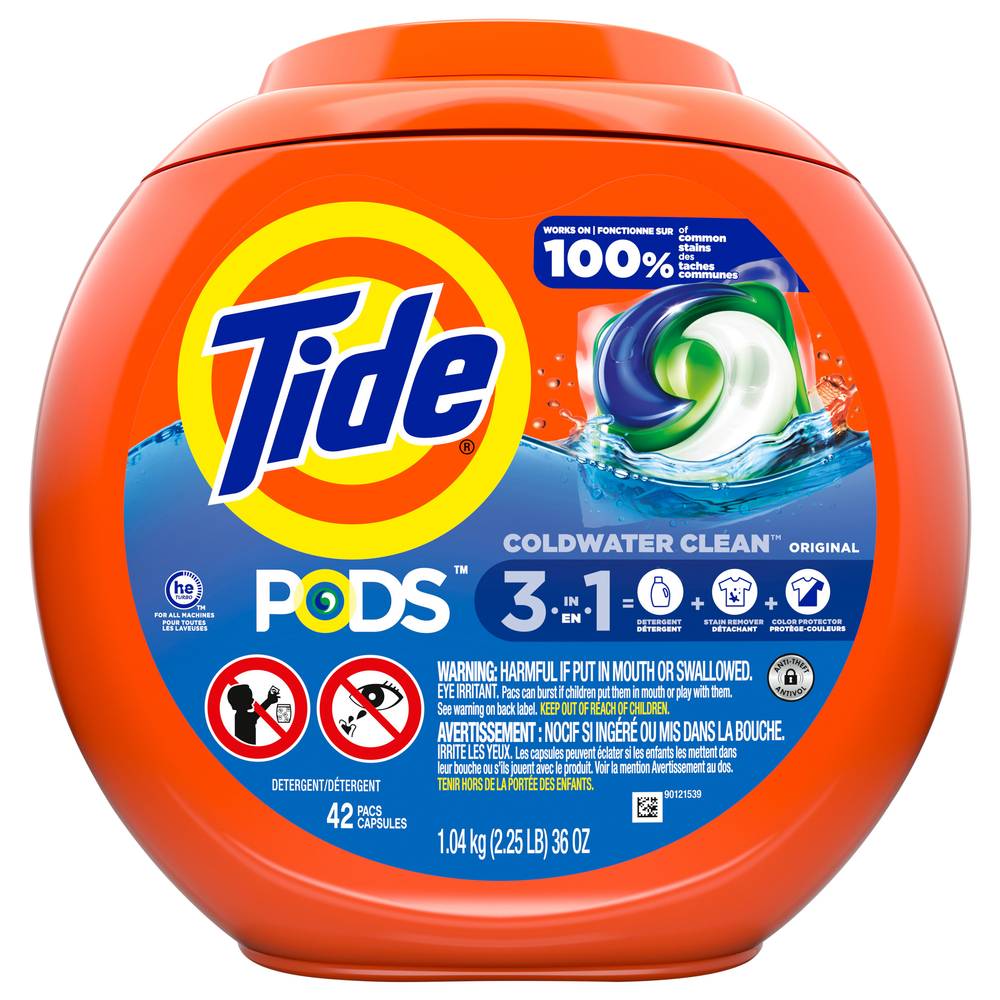 Tide Pods 3 in 1 Liquid Laundry Detergent Pacs Original Scent