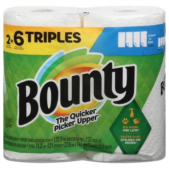 Bounty 2-ply White Select-A-Size Triples Paper Towels (2 ct)