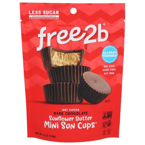Free2b Dark Chocolate Mini Sun Cups