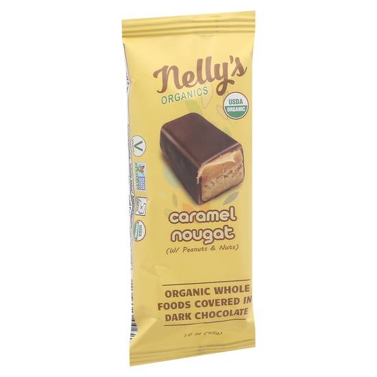 Dark Chocolate Covered Caramel Nougat Nelly's Organics 1.6 oz