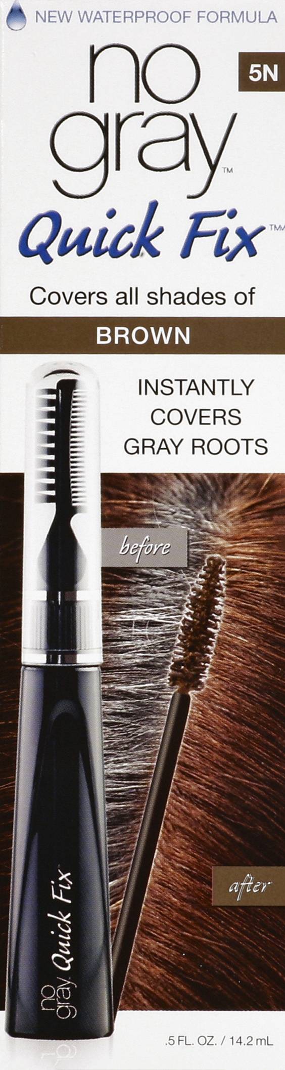 No Gray Quick Fix Hair Color, Brown (0.5 fl oz)