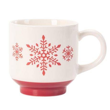 Holiday Time Two Tone Snowflake Ceramic Mug, 14.5 Oz, 1 Piece