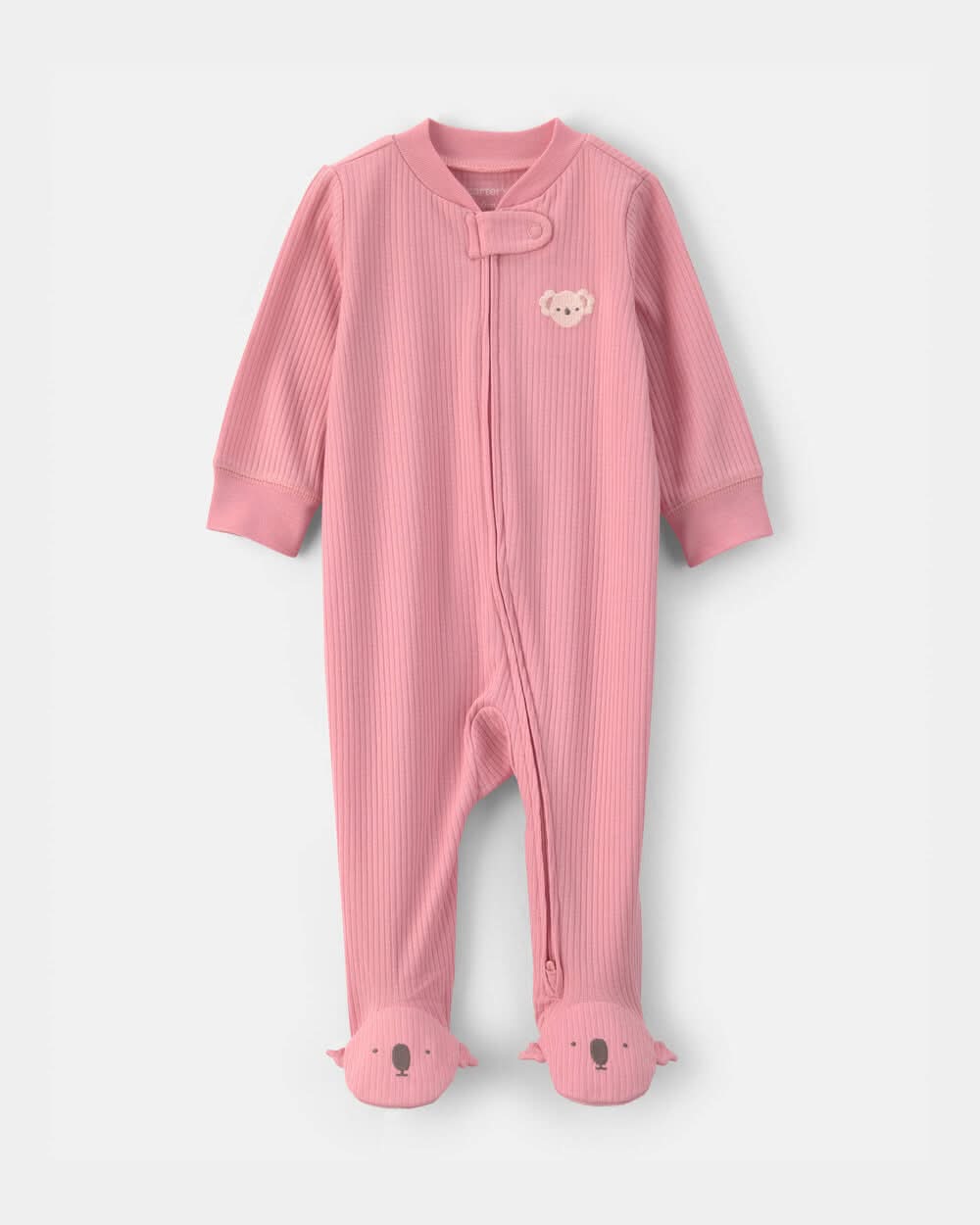 Baby Girl Koala Cotton 2-Way Zip Sleep & Play Pajamas - Pink - 3M