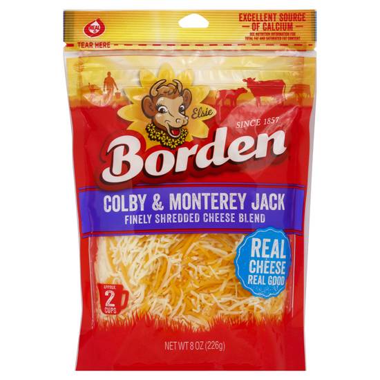 Borden Colby & Monterey Jack Shredded Cheese Blend