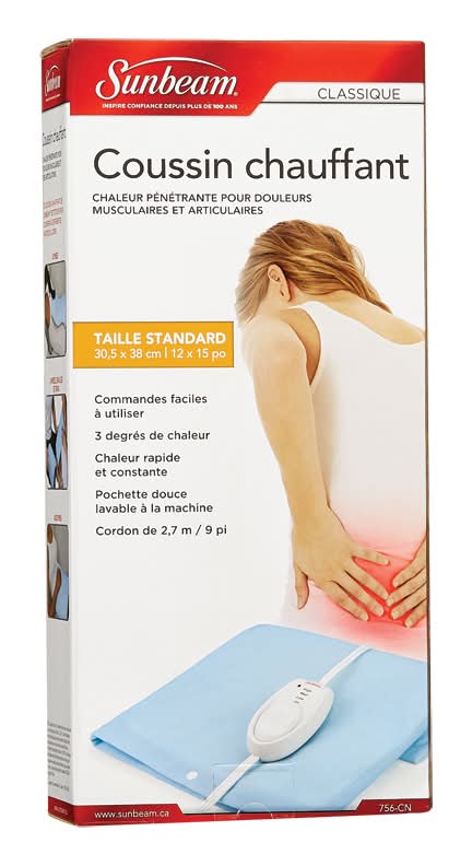 Sunbeam coussin chauffant (30x38cm/bleu) - sunbeam heating pad, 12 x 15 in