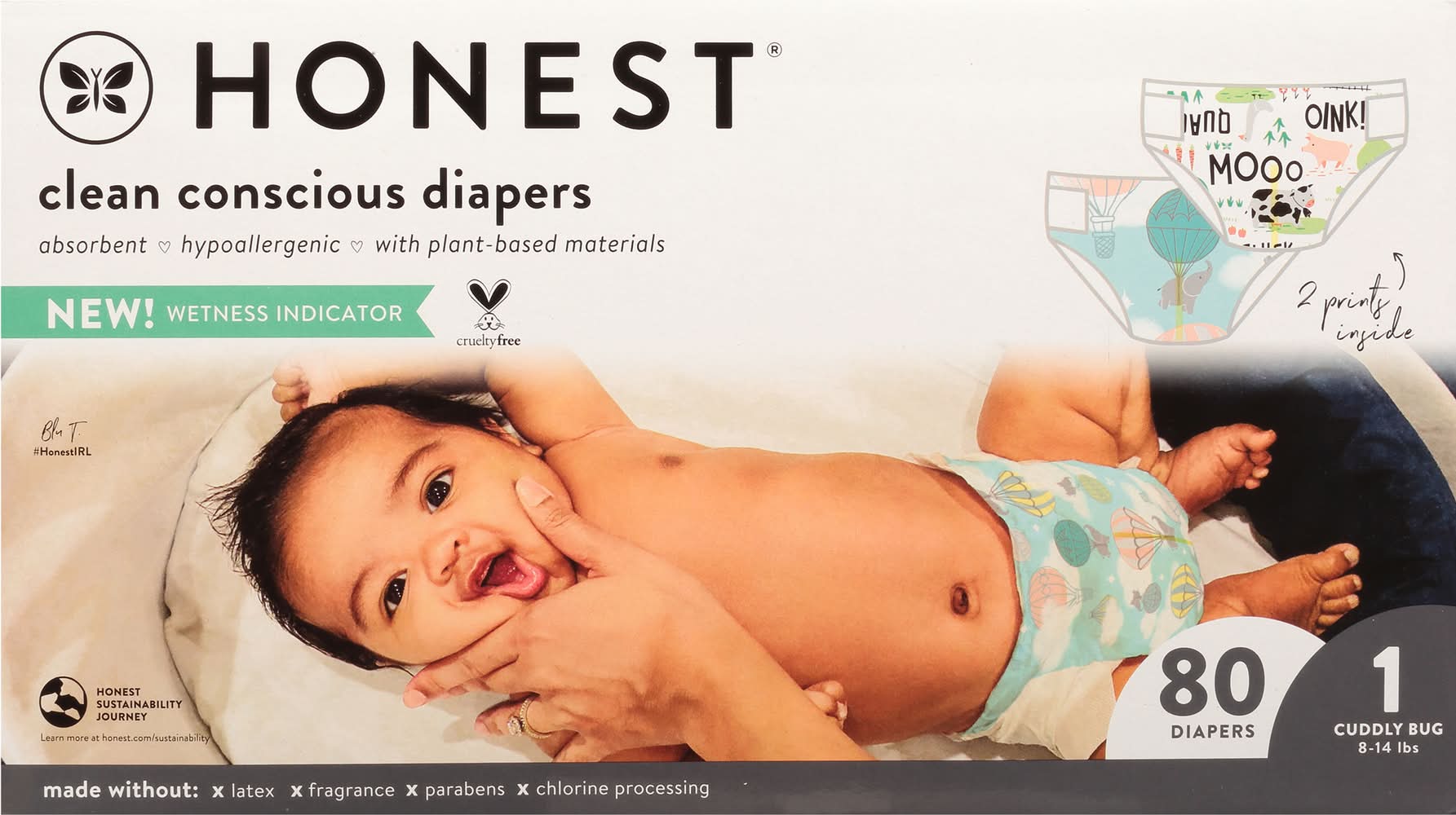 Honest Clean Conscious Diapers Barnyard (4.05 lbs, 80 ct)