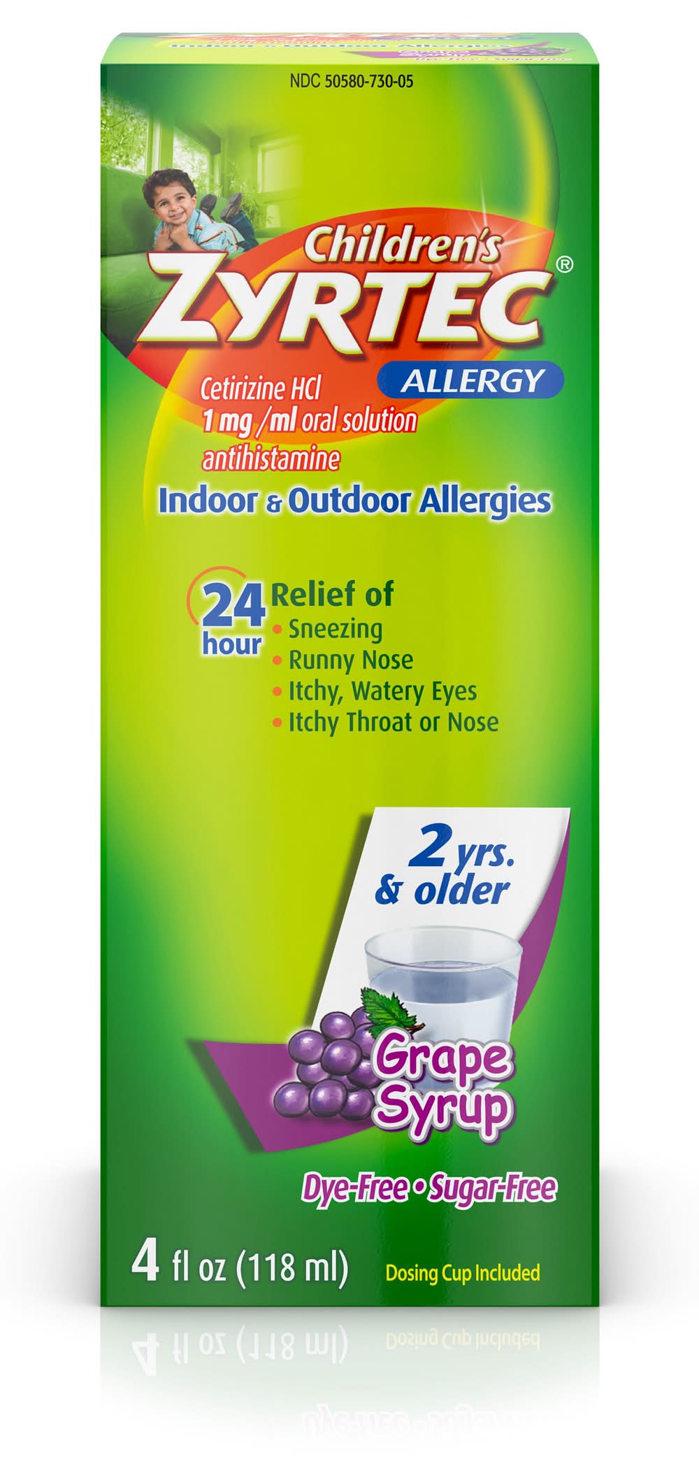 Zyrtec 24 Hr Relief Of Children's Allergy Syrup, Grape (4 fl oz)