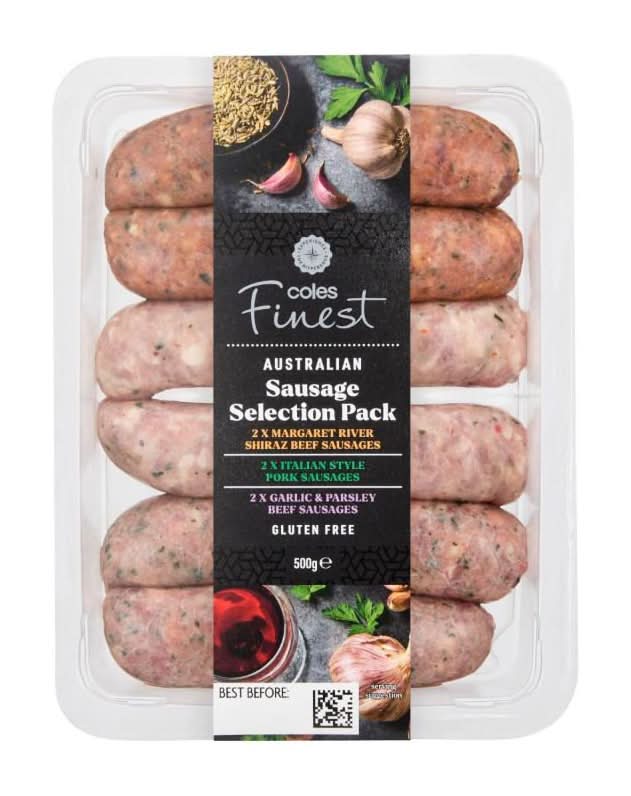 Coles Finest Selection Pack Sausages 500g